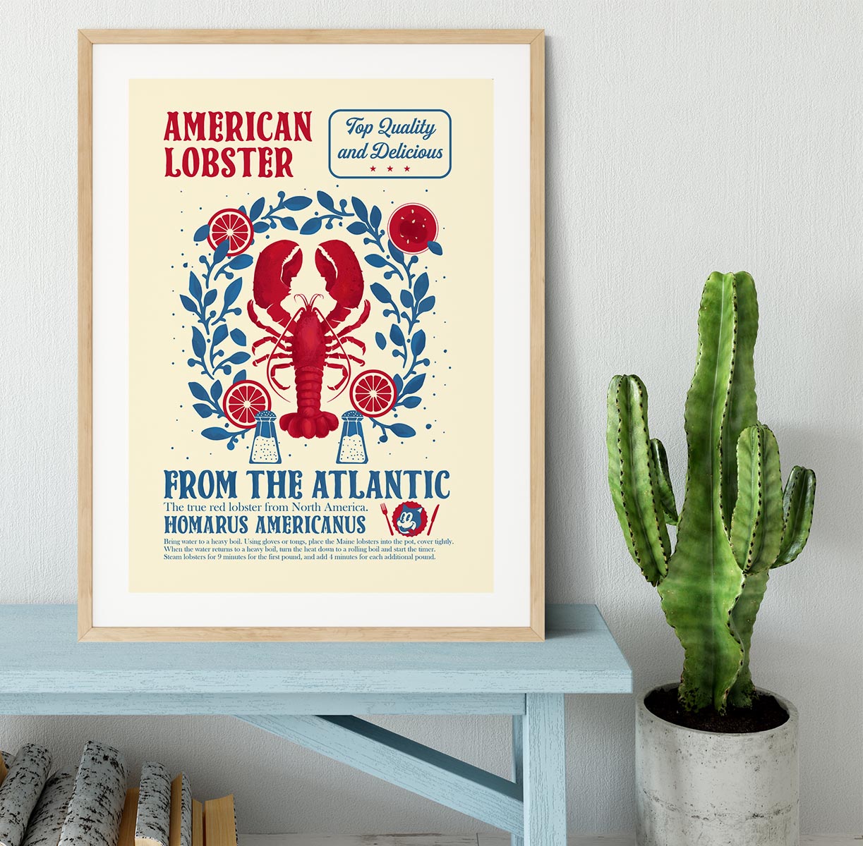 Lobster kitchen print Framed Print - Canvas Art Rocks - 3