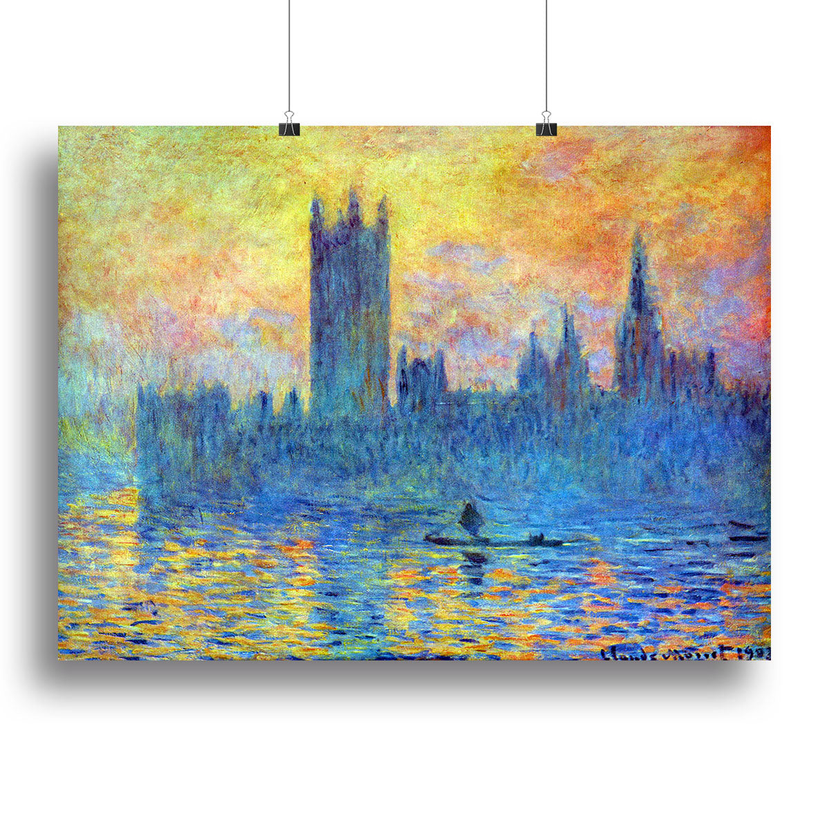 London Parliament in Winter by Monet Poster - Unframed