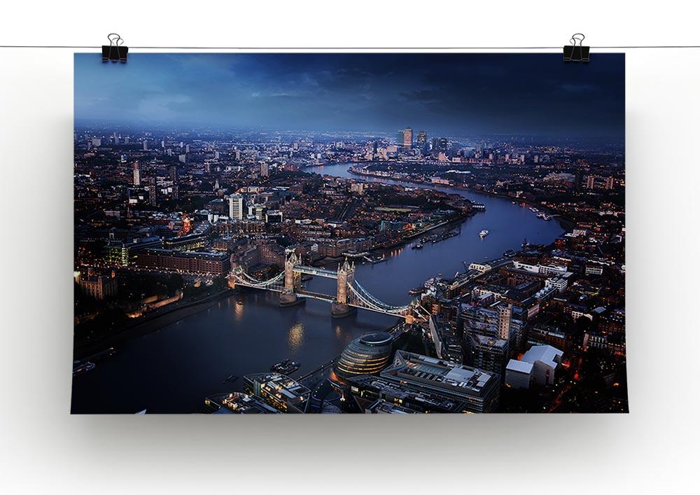 London aerial view with Tower Bridge Poster - Unframed