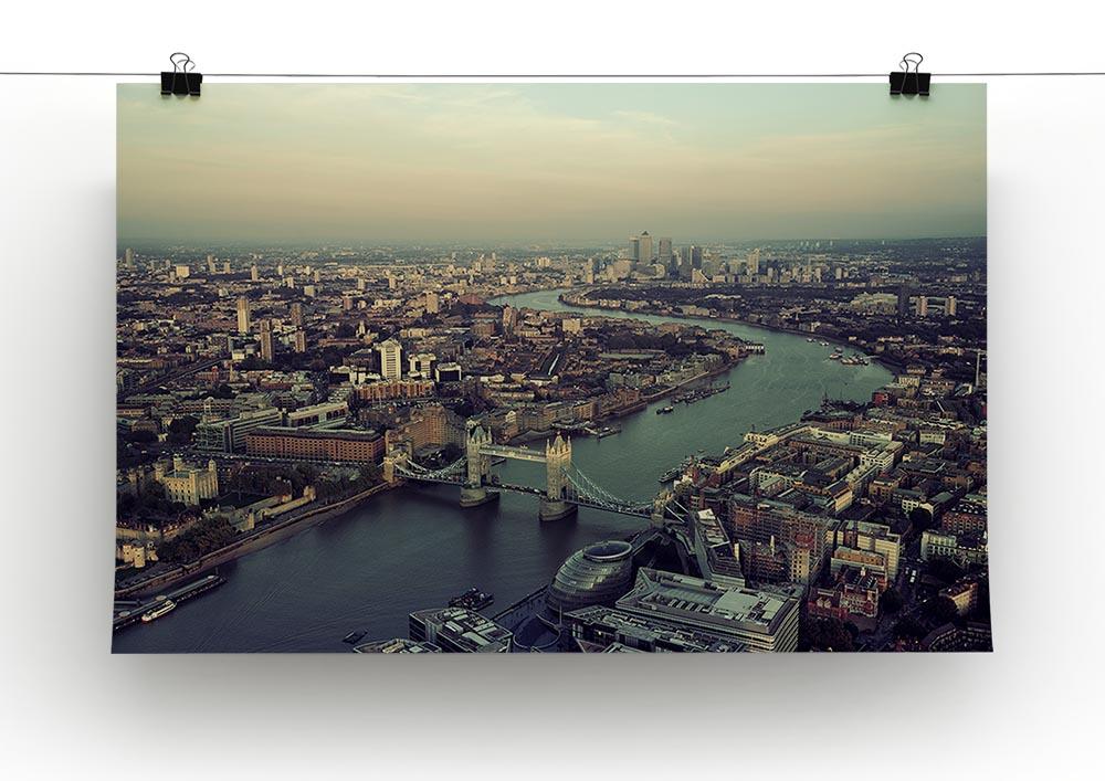 London rooftop view panorama at sunset Poster - Unframed