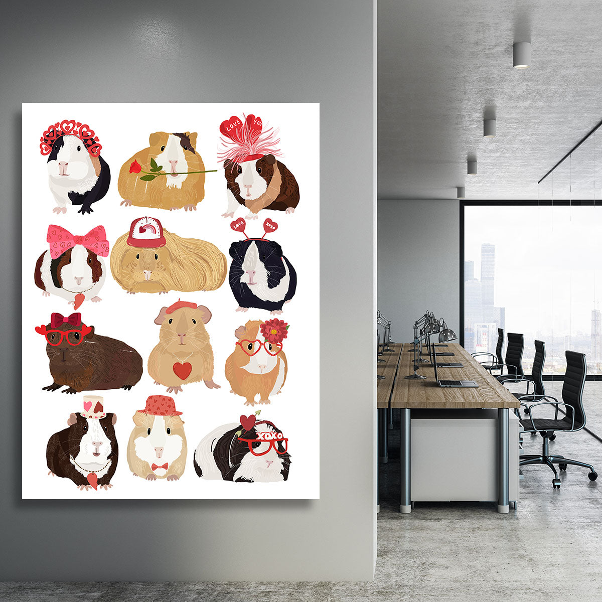 Love Guinea Pigs Canvas Print or Poster - 1x - 3