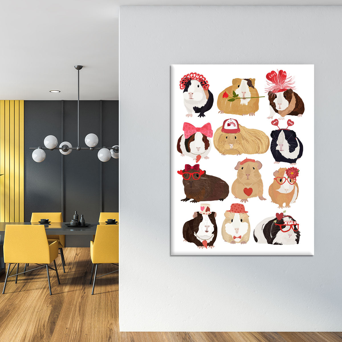 Love Guinea Pigs Canvas Print or Poster - 1x - 4
