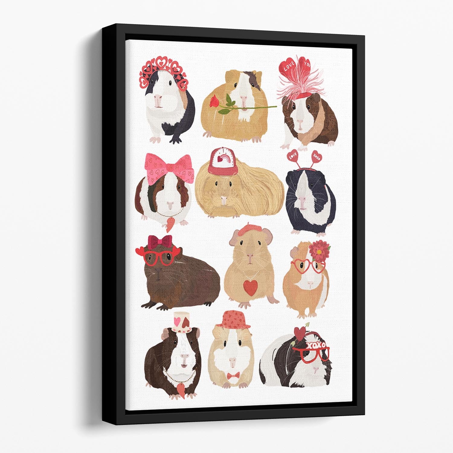 Love Guinea Pigs Floating Framed Canvas - 1x - 1