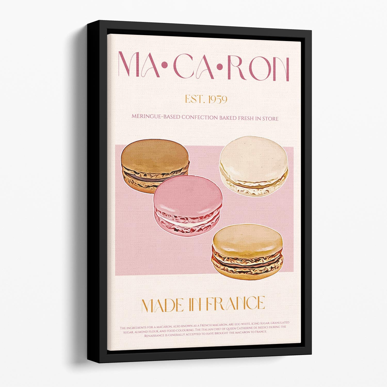 Macaron Print Floating Framed Canvas - Canvas Art Rocks - 1