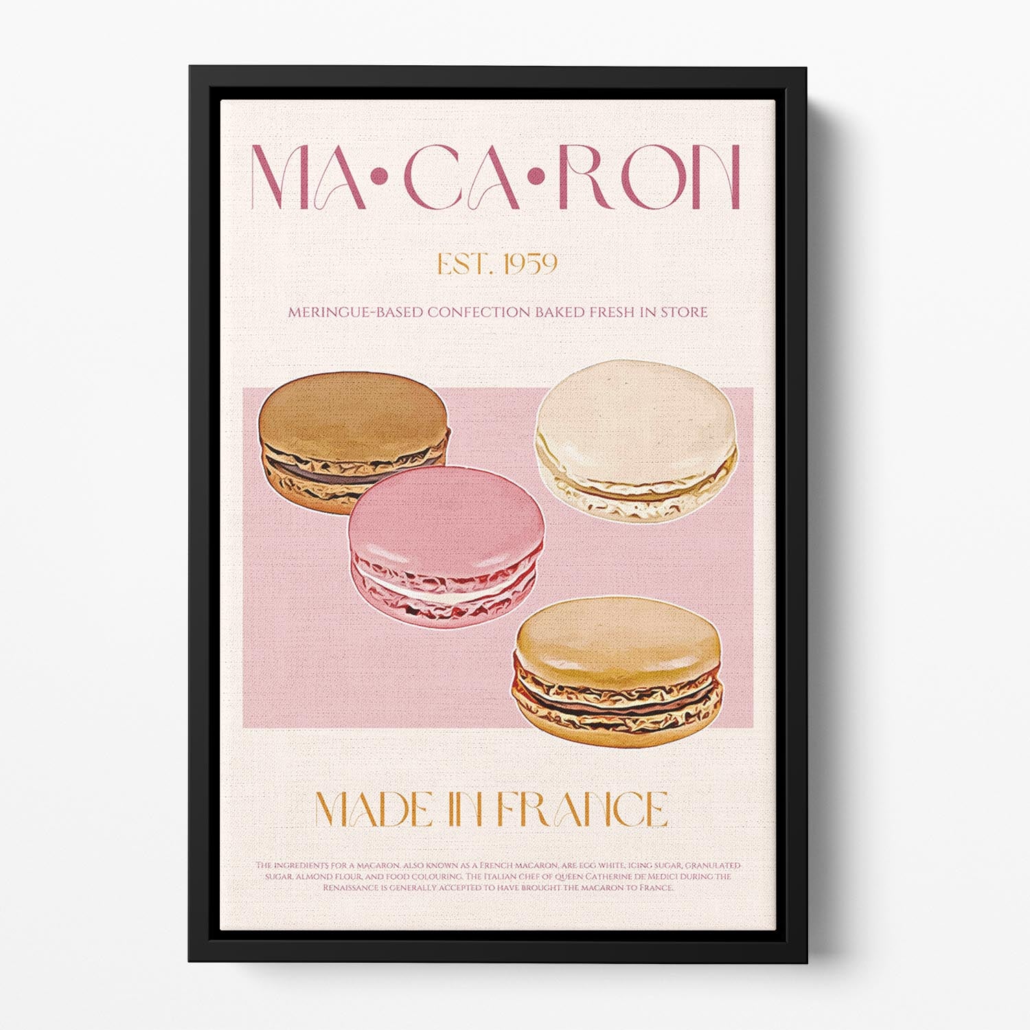 Macaron Print Floating Framed Canvas - Canvas Art Rocks - 2