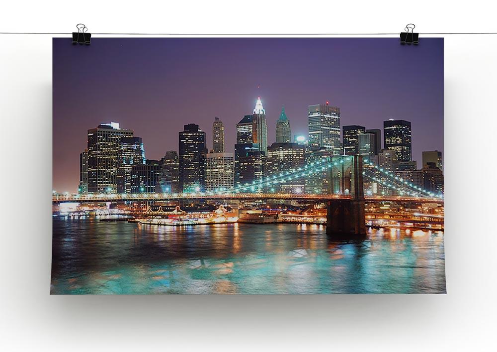 Manhattan skyline with skyscrapers over Hudson River Poster - Unframed