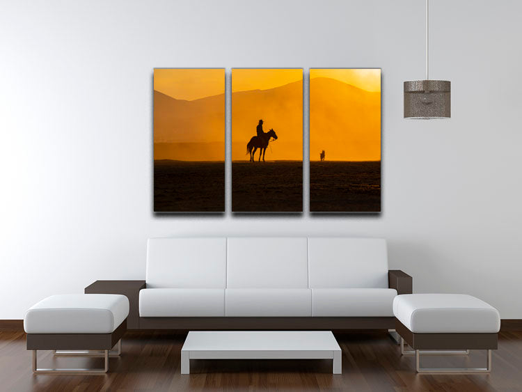 Mans Best Friends 3 Split Panel Canvas Print - 1x - 3