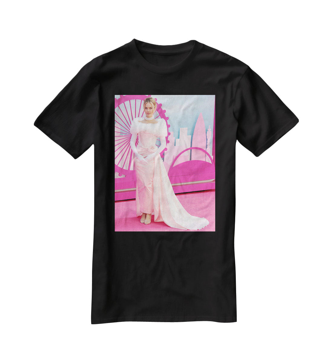 Margot Robbie at the Barbie premiere T-Shirt - Canvas Art Rocks - 1