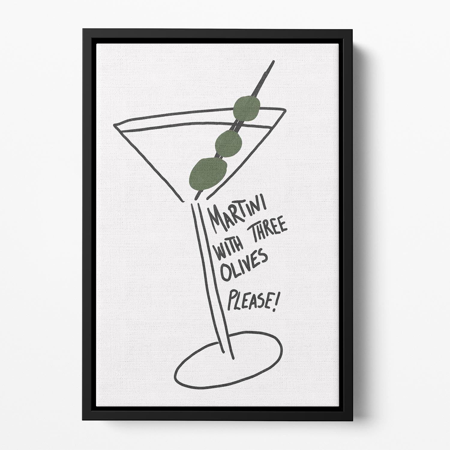 Martini Three Olives Floating Framed Canvas - Canvas Art Rocks - 2