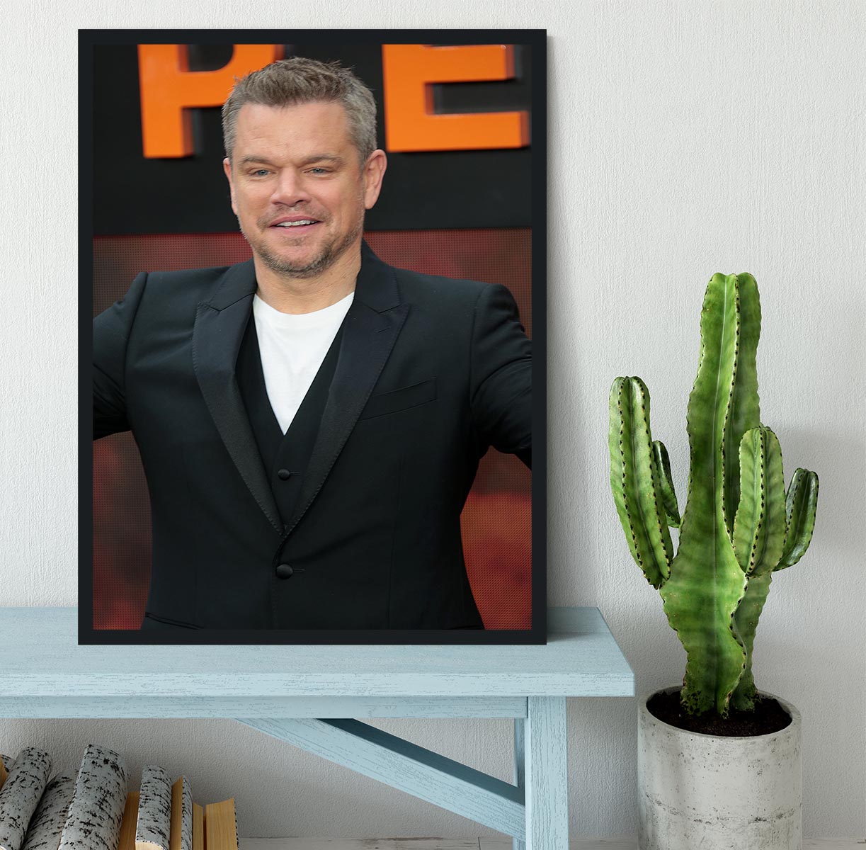 Matt Damon at the Oppenheimer premiere Framed Print - Canvas Art Rocks - 2