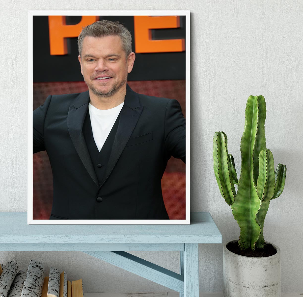 Matt Damon at the Oppenheimer premiere Framed Print - Canvas Art Rocks -6