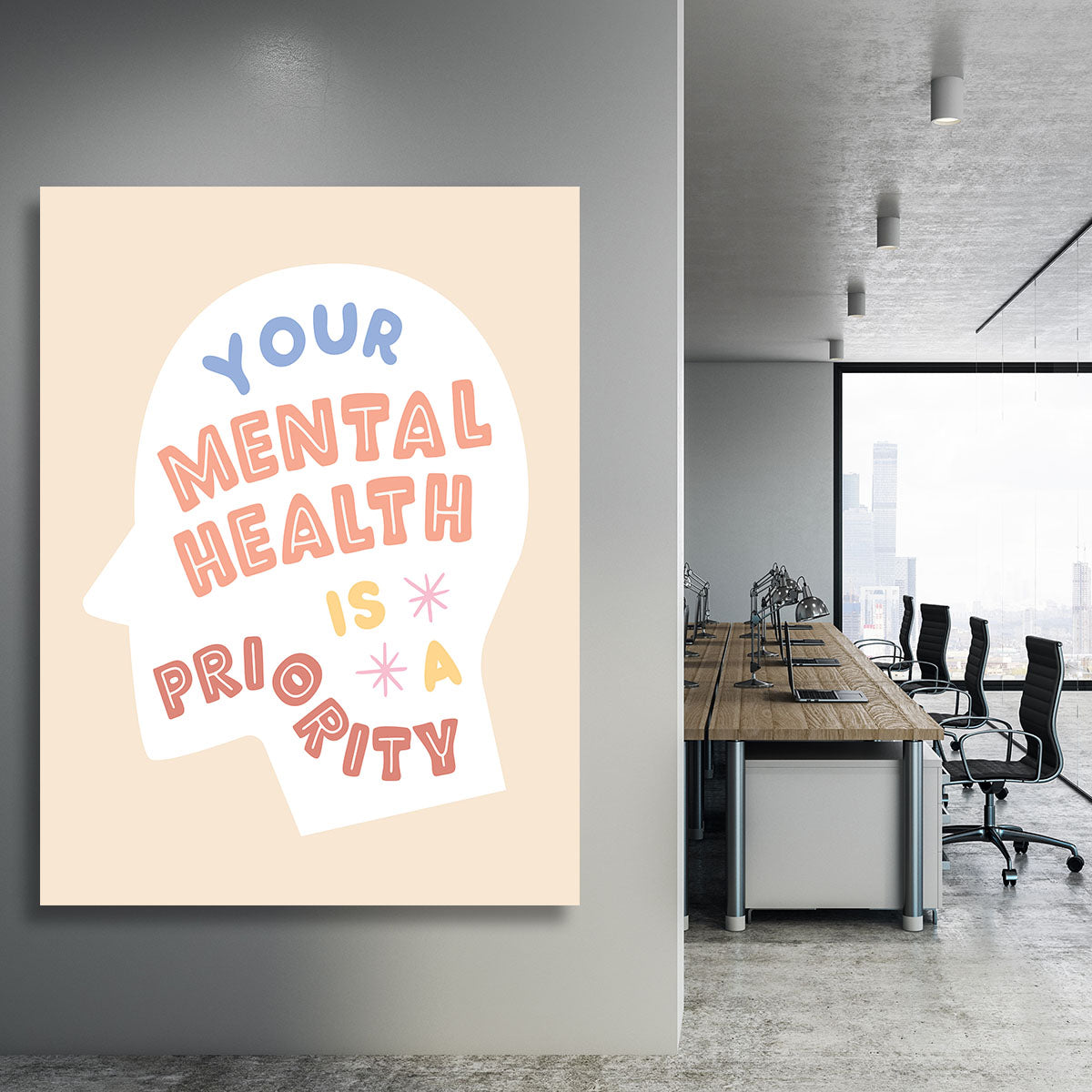Mental health priority Canvas Print or Poster - Canvas Art Rocks - 3