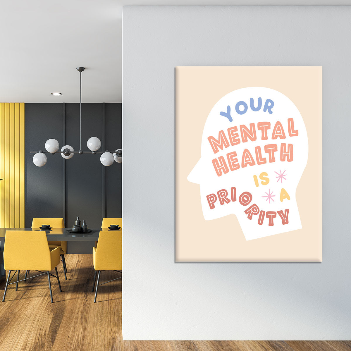 Mental health priority Canvas Print or Poster - Canvas Art Rocks - 4