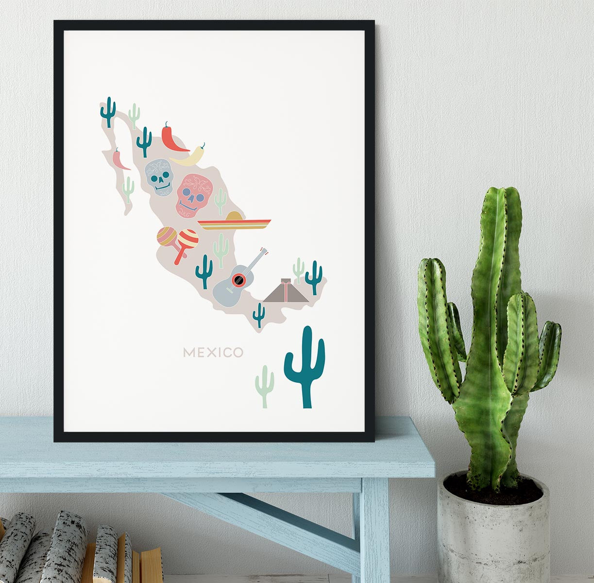 Mexico Map Framed Print - 1x - 1