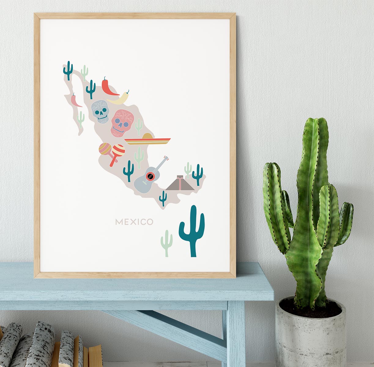 Mexico Map Framed Print - 1x - 3