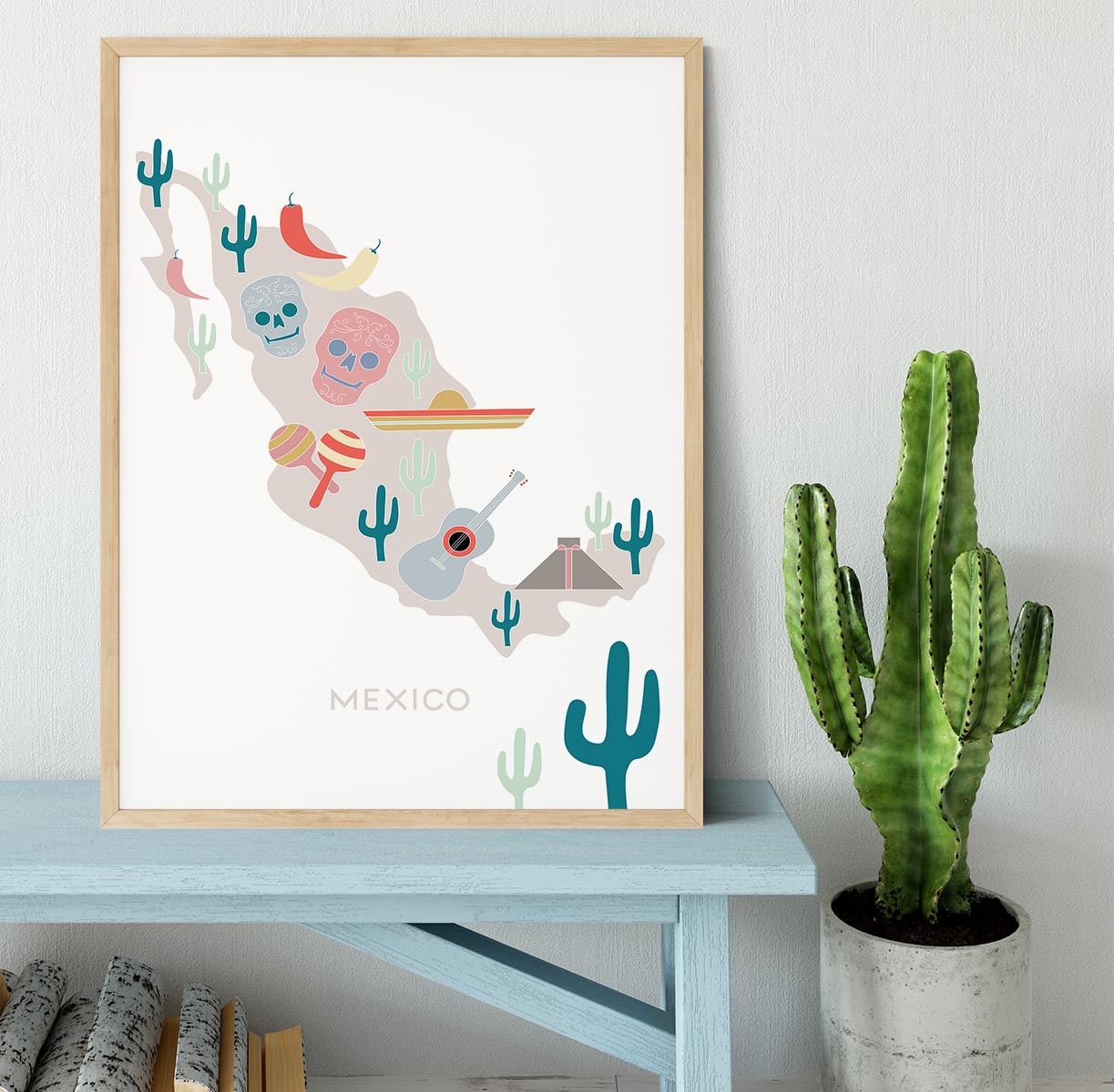 Mexico Map Framed Print - 1x - 4