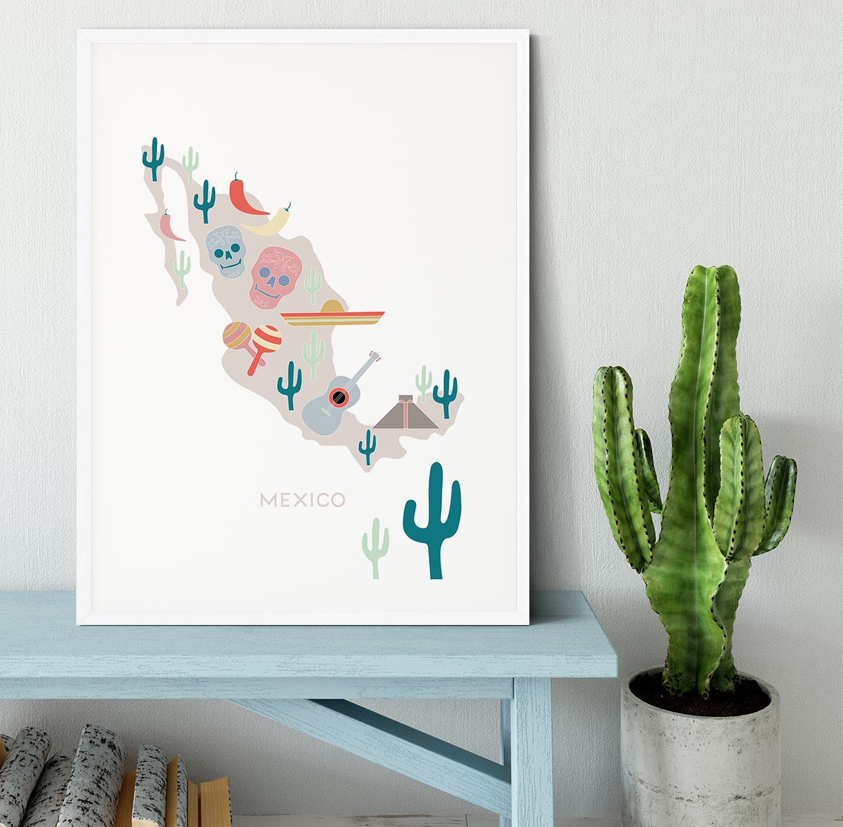 Mexico Map Framed Print - 1x - 5