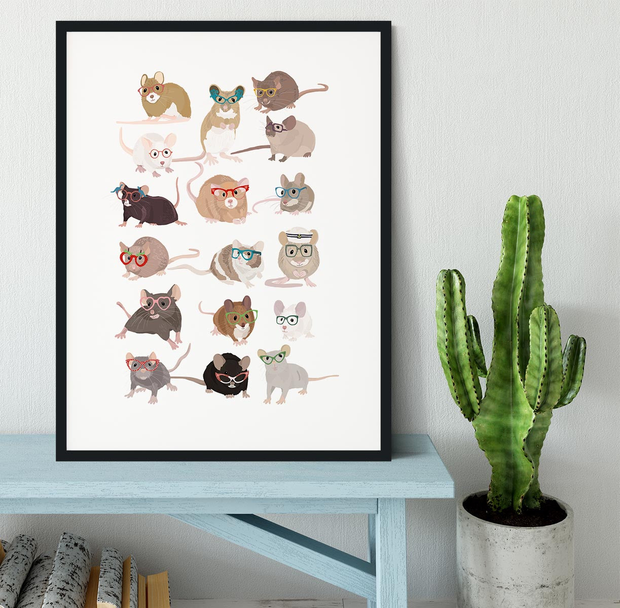 Mice In Glasses Framed Print - 1x - 1