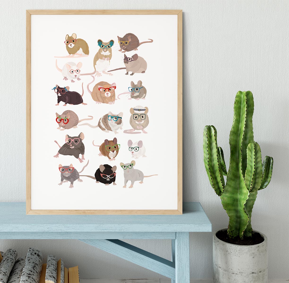 Mice In Glasses Framed Print - 1x - 3