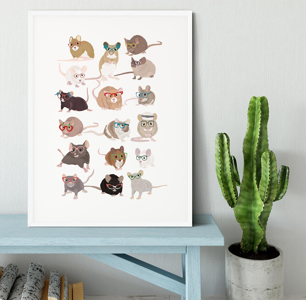 Mice In Glasses Framed Print - 1x - 5