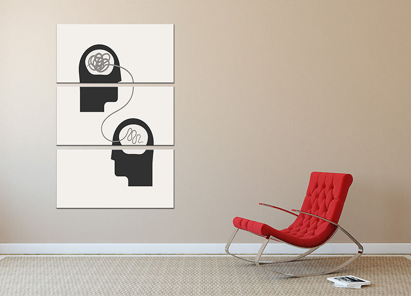 Mind Therapy No3 3 Split Panel Canvas Print - Canvas Art Rocks - 2