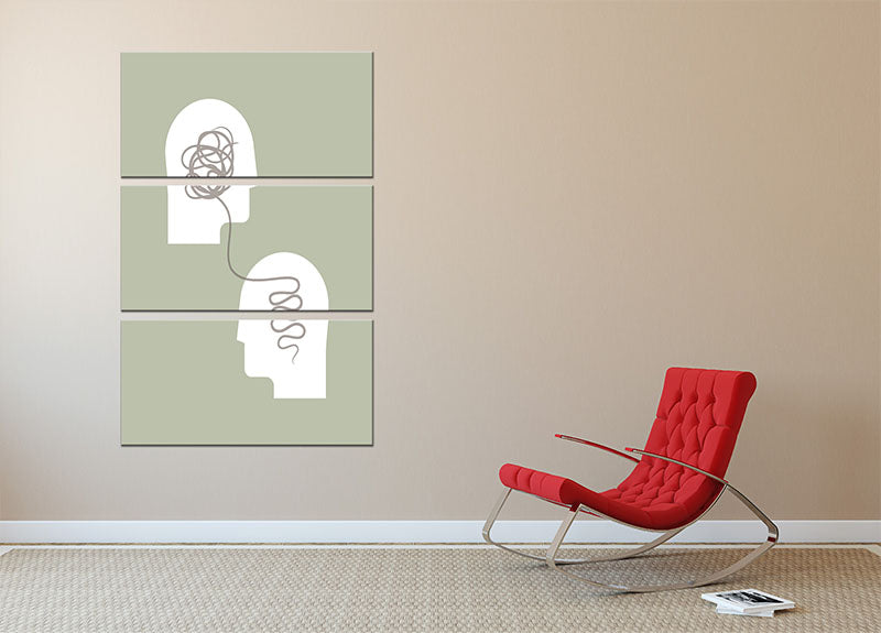 Minds Interlinked 3 Split Panel Canvas Print - Canvas Art Rocks - 2