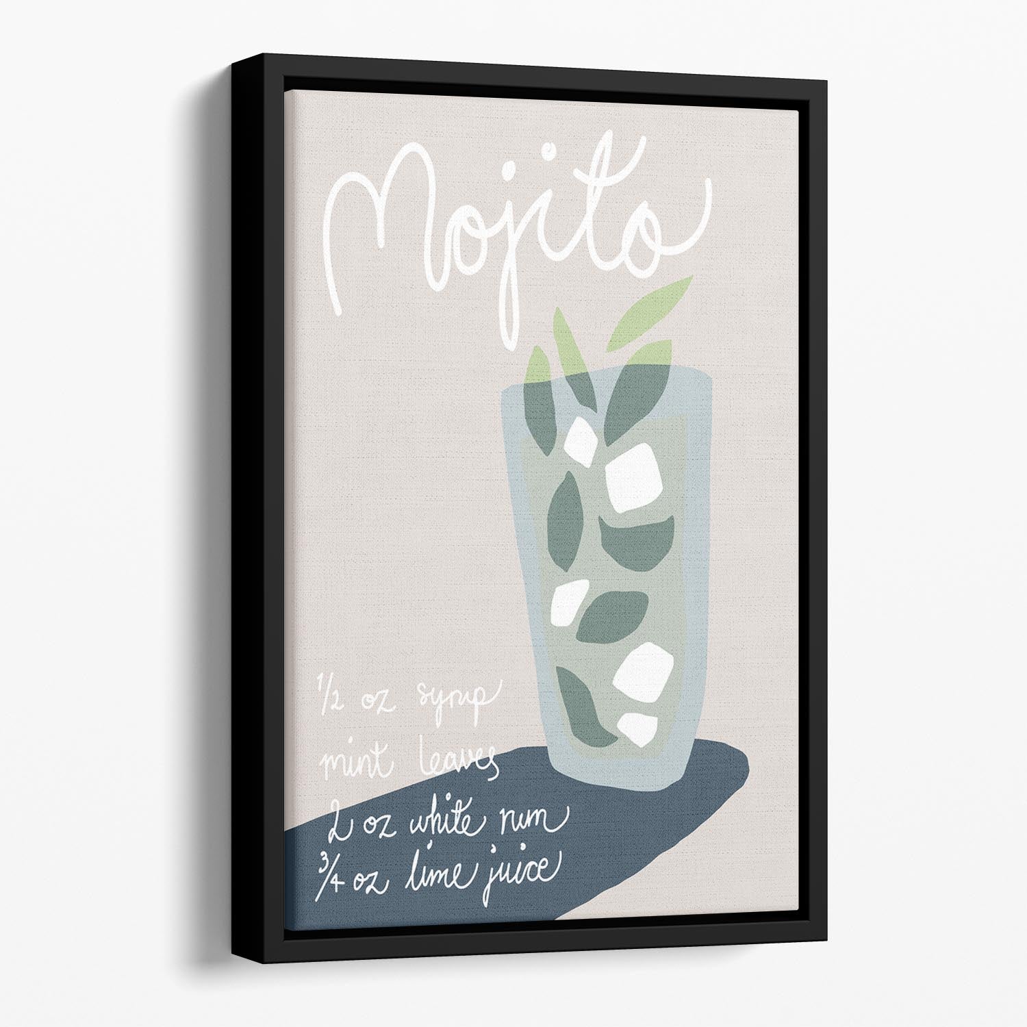 Mojito Floating Framed Canvas - Canvas Art Rocks - 1