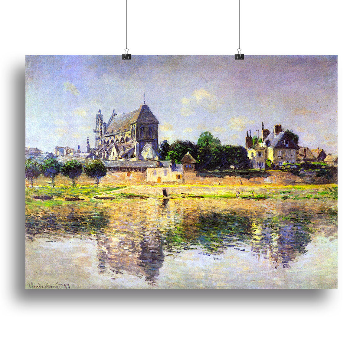 Monets garden in Vetheuil by Monet Poster - Unframed