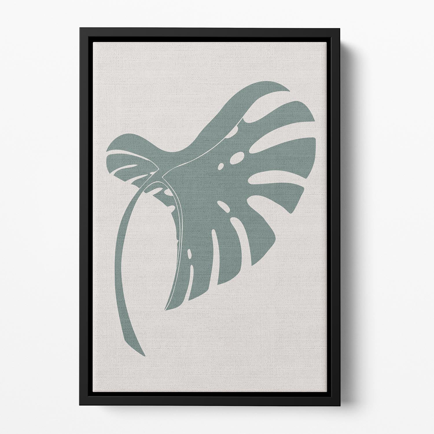 Monstera Bent Green Floating Framed Canvas - 1x - 2