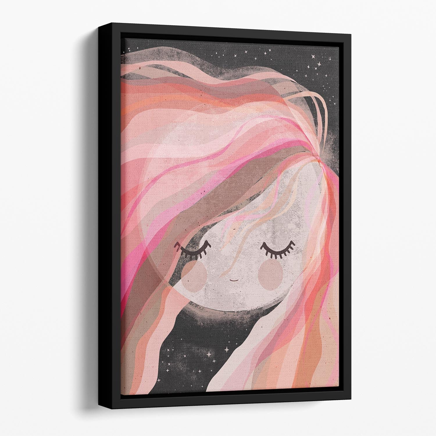 Moon Girl Floating Framed Canvas - 1x - 1