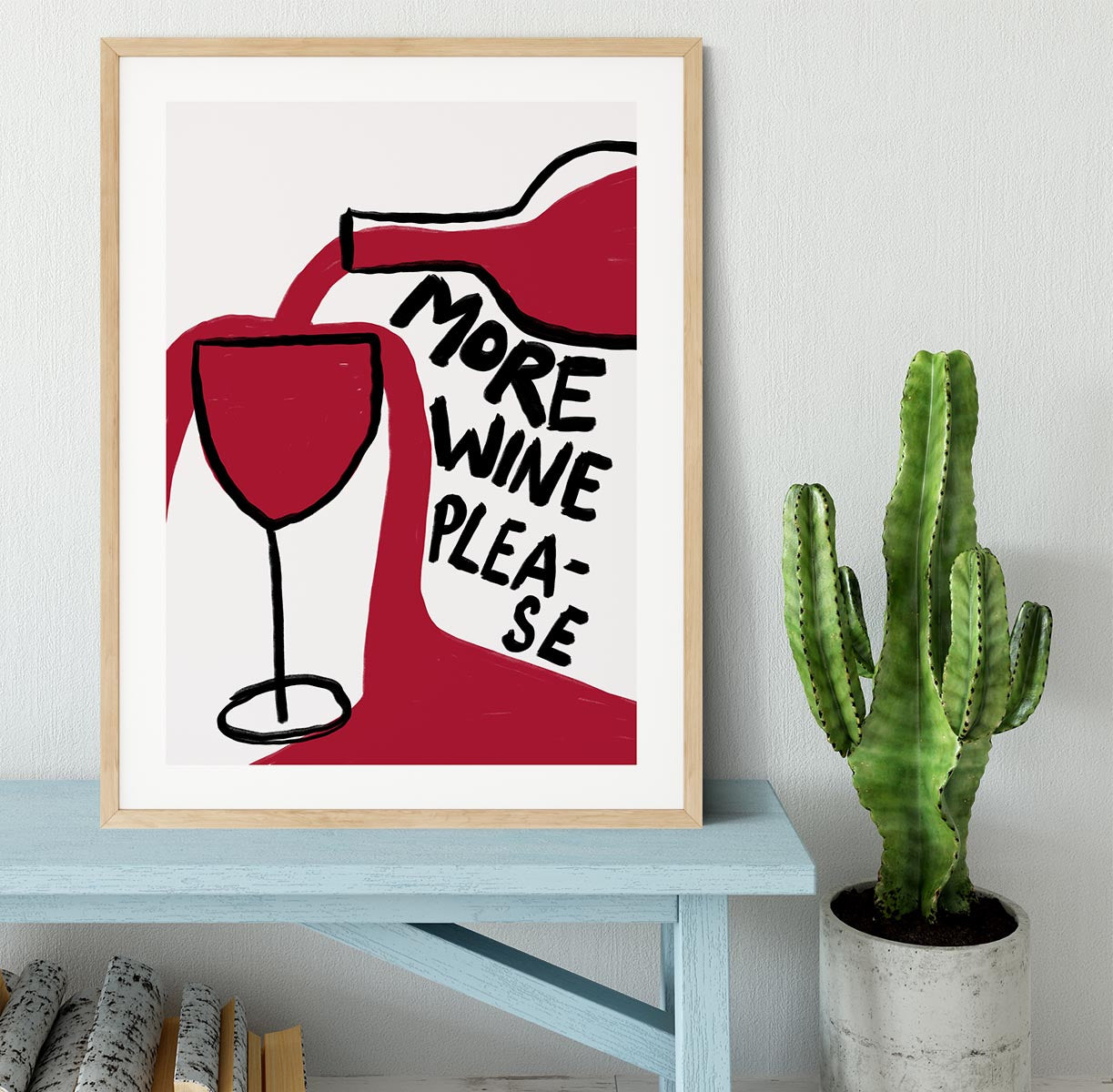 More Wine Please Framed Print - Canvas Art Rocks - 3