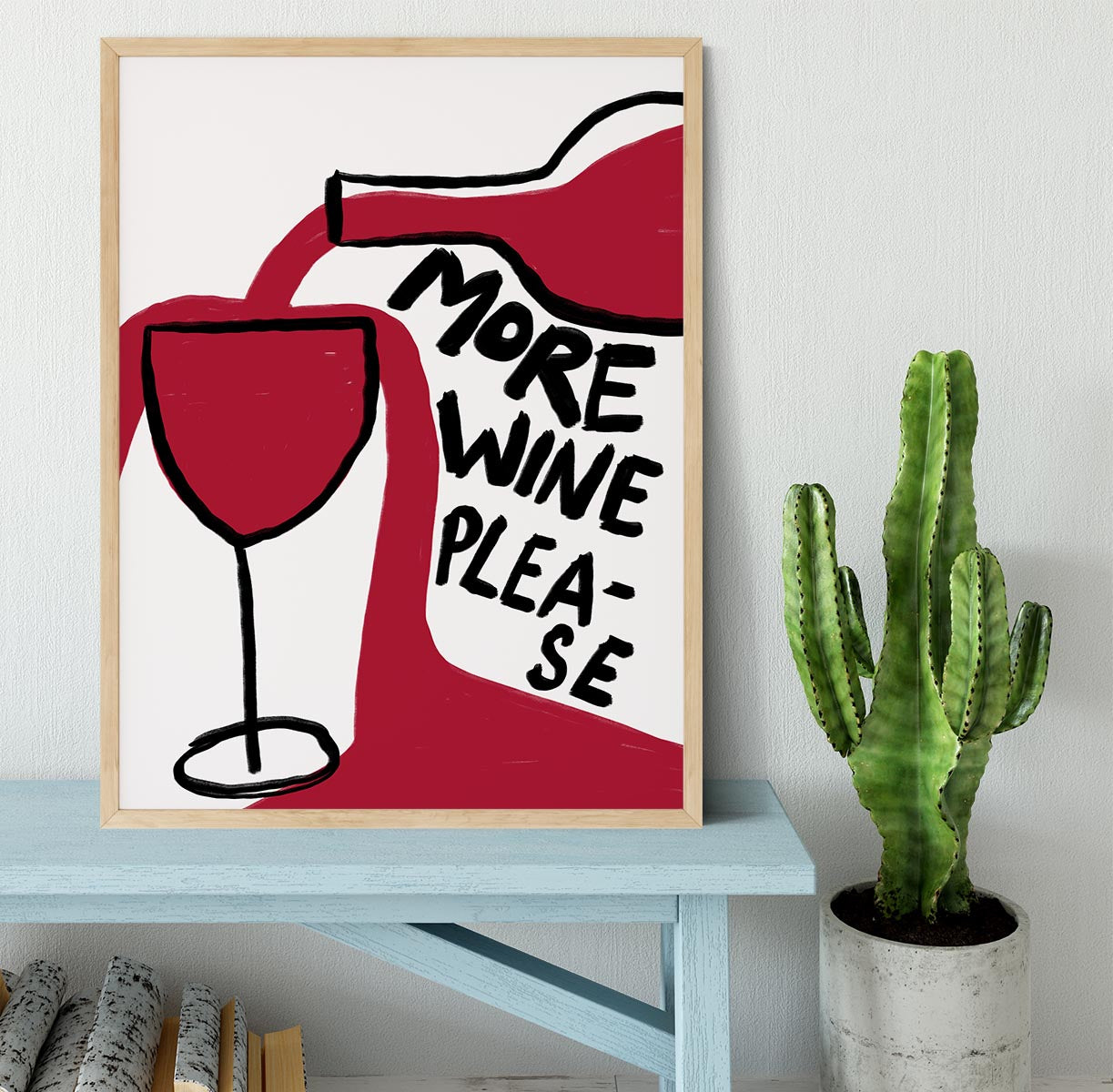 More Wine Please Framed Print - Canvas Art Rocks - 4