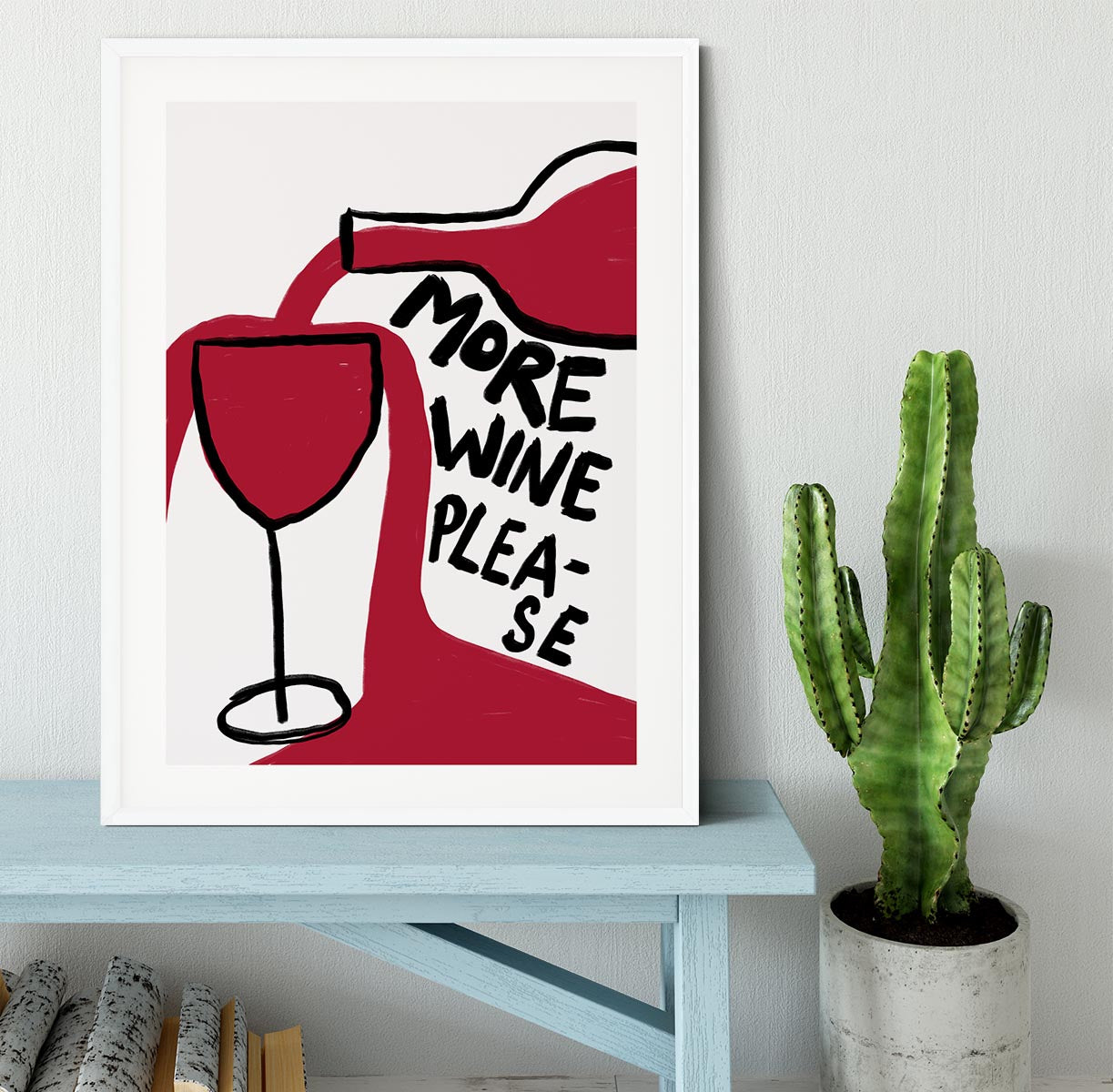 More Wine Please Framed Print - Canvas Art Rocks - 5