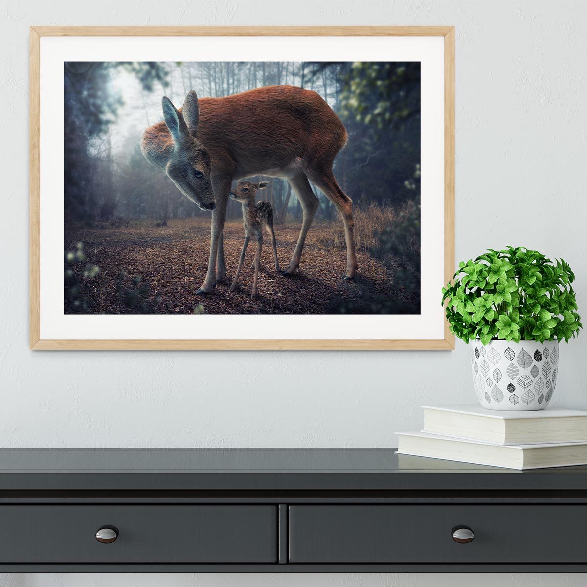 Mother and Fawn Framed Print - 1x - 3