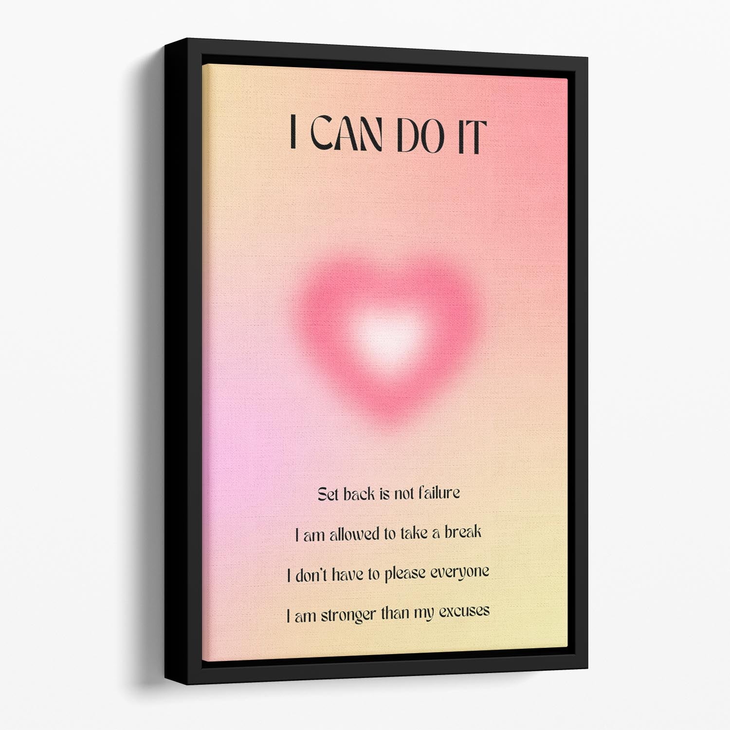 Motivational Glow Print Floating Framed Canvas - Canvas Art Rocks - 1