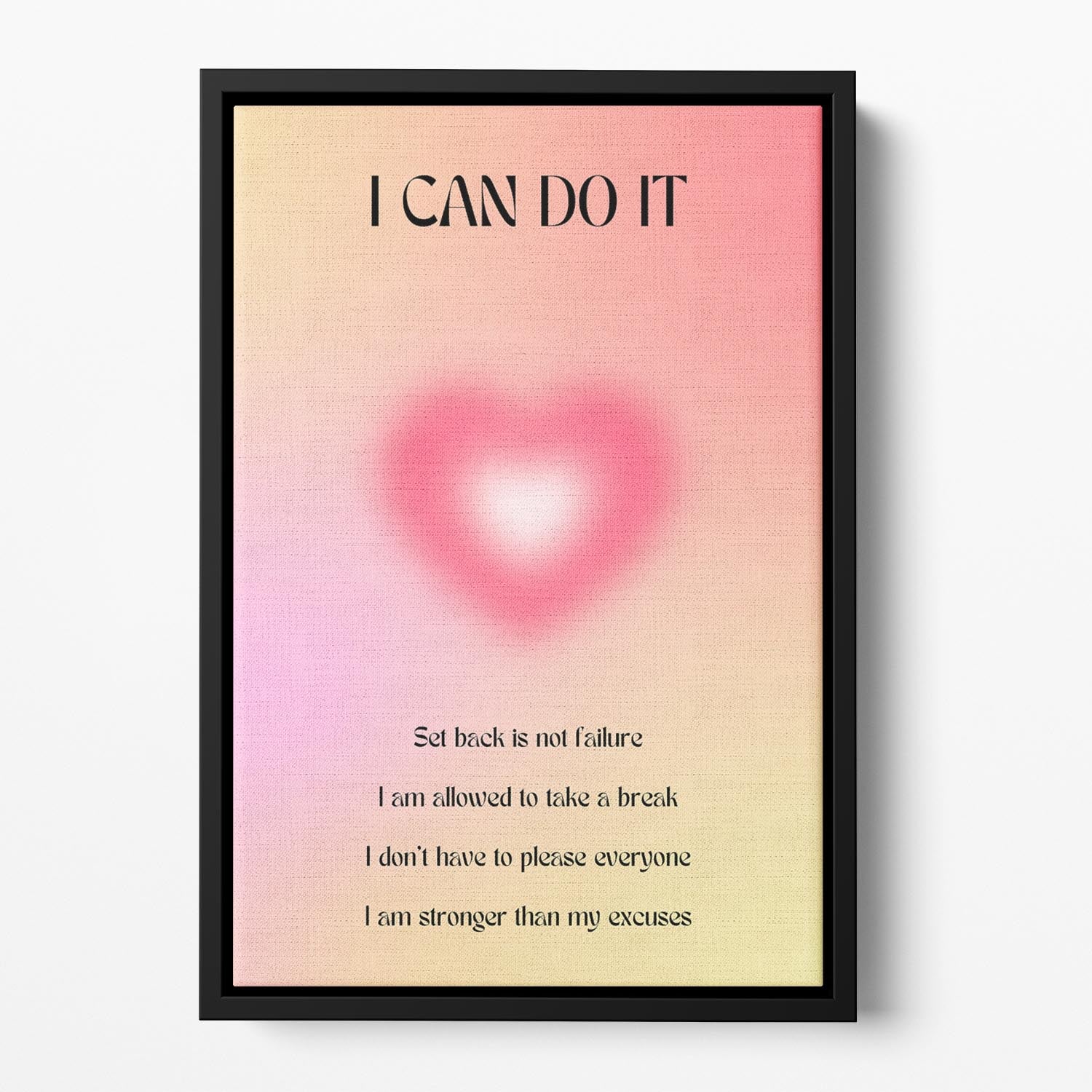 Motivational Glow Print Floating Framed Canvas - Canvas Art Rocks - 2