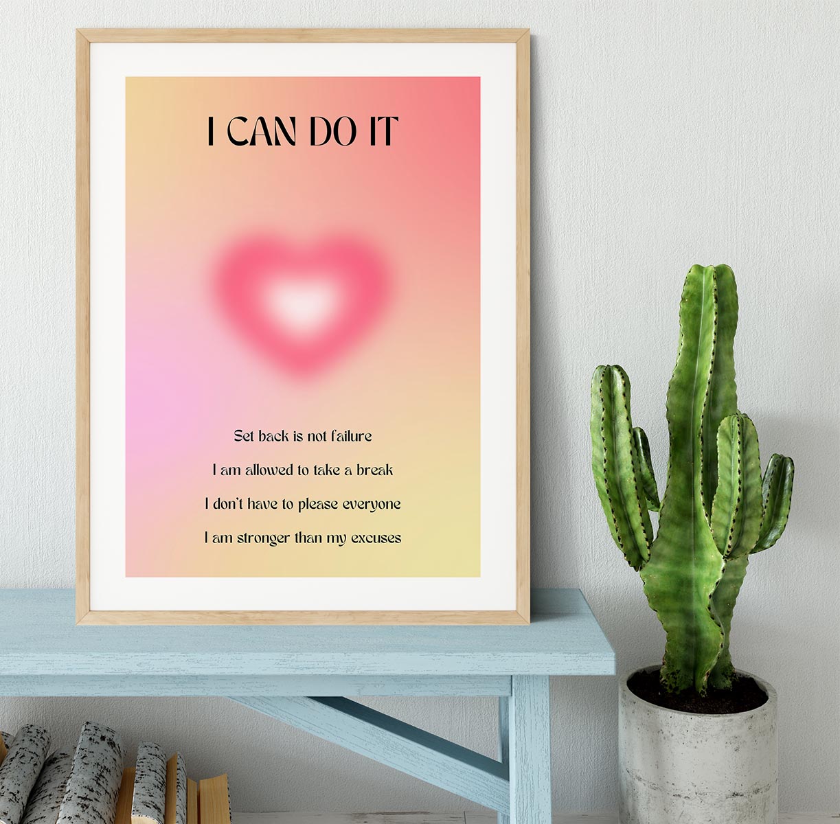 Motivational Glow Print Framed Print - Canvas Art Rocks - 3