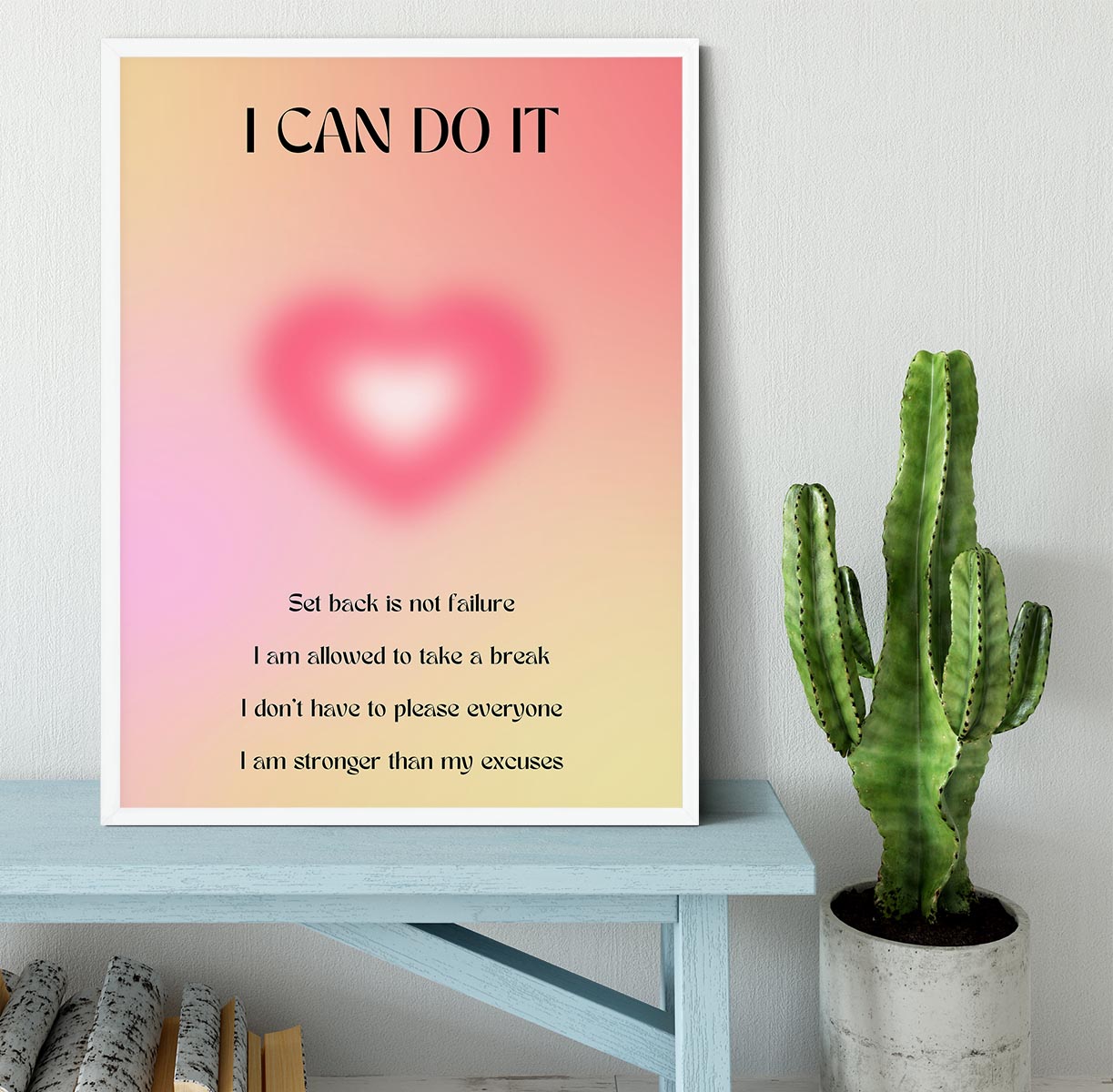 Motivational Glow Print Framed Print - Canvas Art Rocks -6