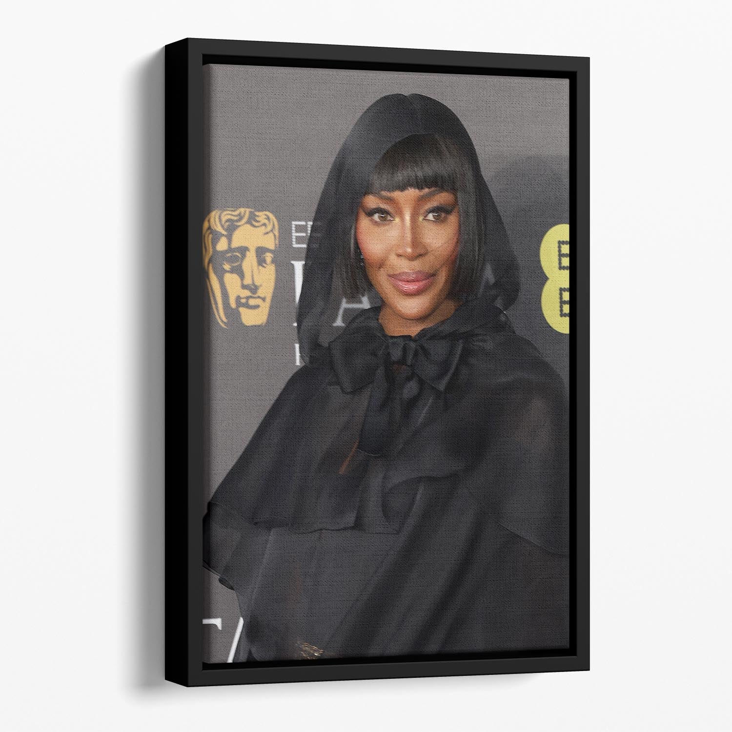 Naomi Campbell at the Baftas Floating Framed Canvas - Canvas Art Rocks - 1