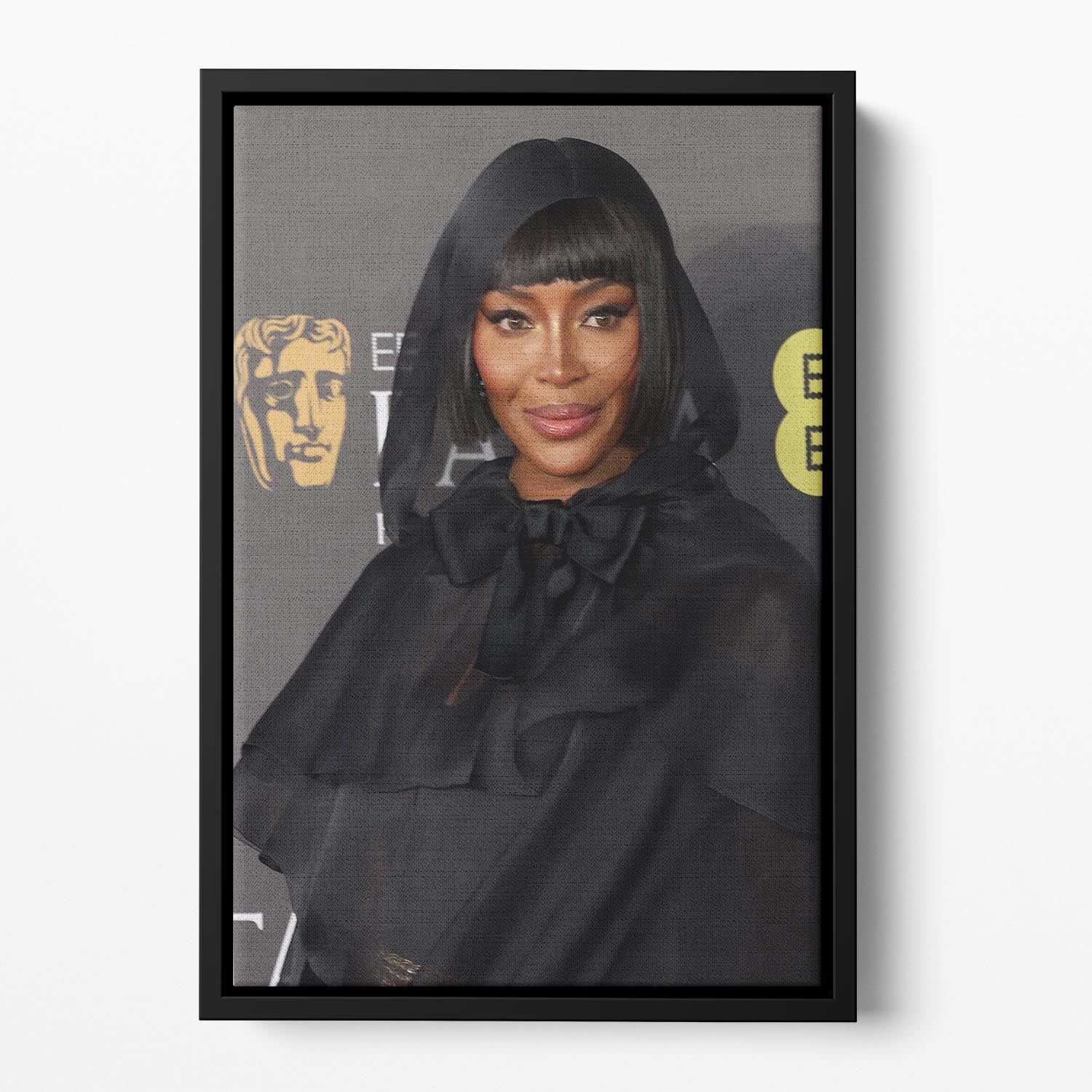 Naomi Campbell at the Baftas Floating Framed Canvas - Canvas Art Rocks - 2