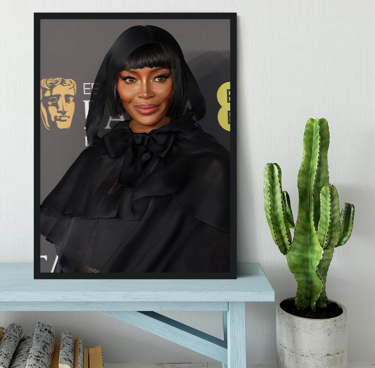 Naomi Campbell at the Baftas Framed Print - Canvas Art Rocks - 2