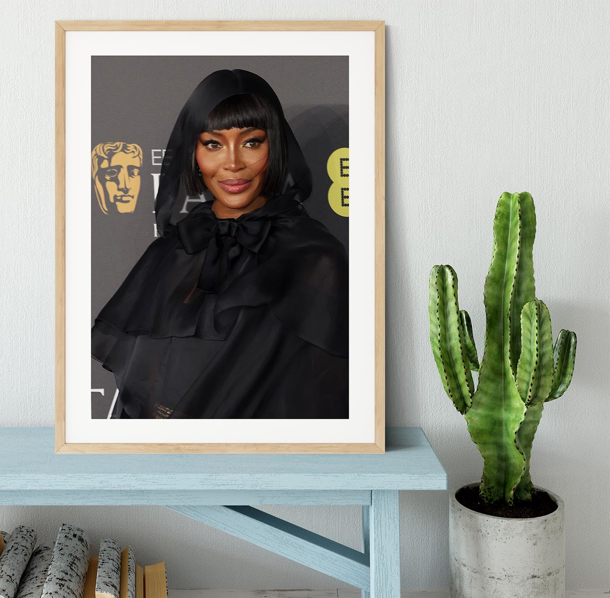 Naomi Campbell at the Baftas Framed Print - Canvas Art Rocks - 3