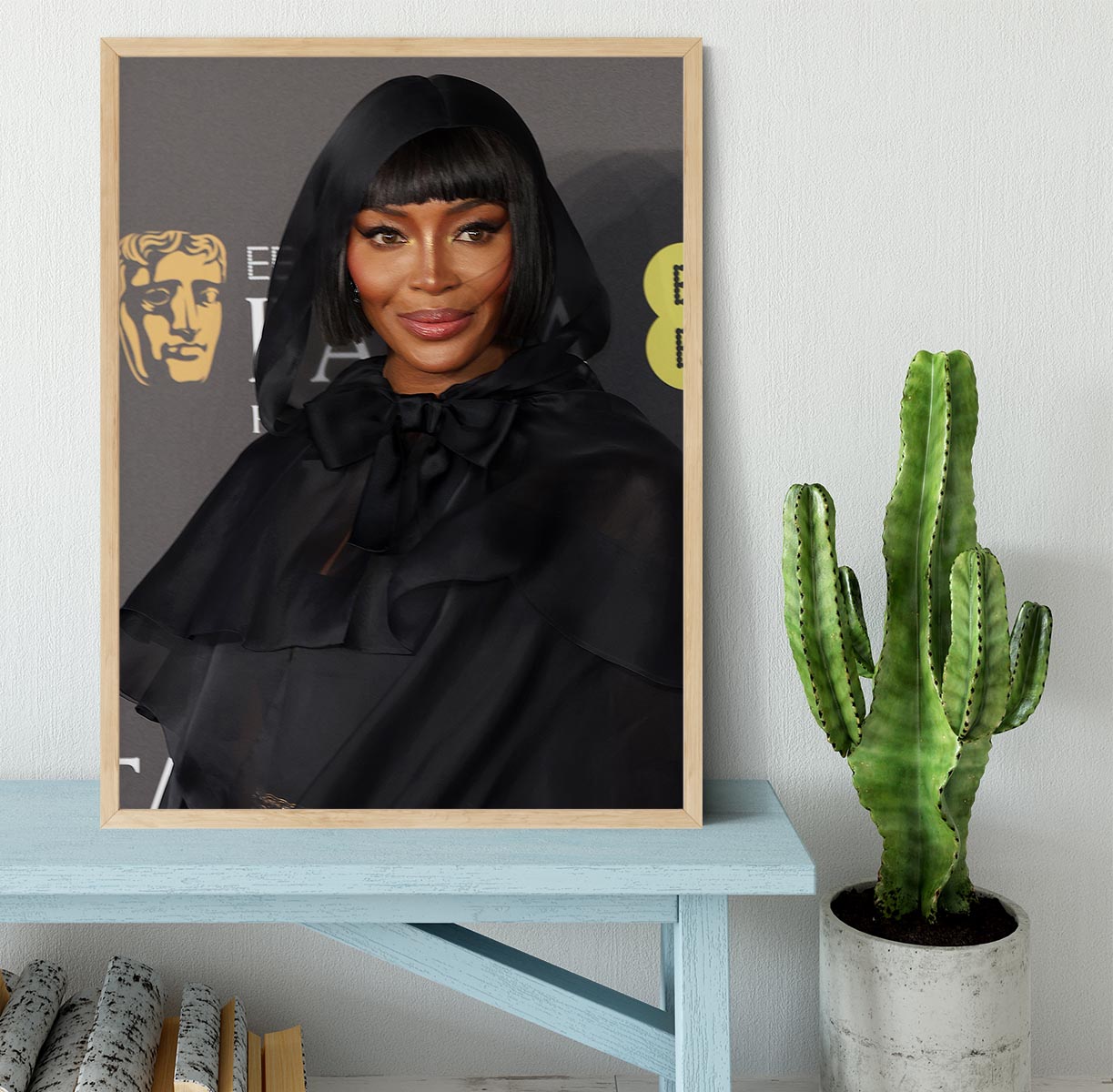 Naomi Campbell at the Baftas Framed Print - Canvas Art Rocks - 4