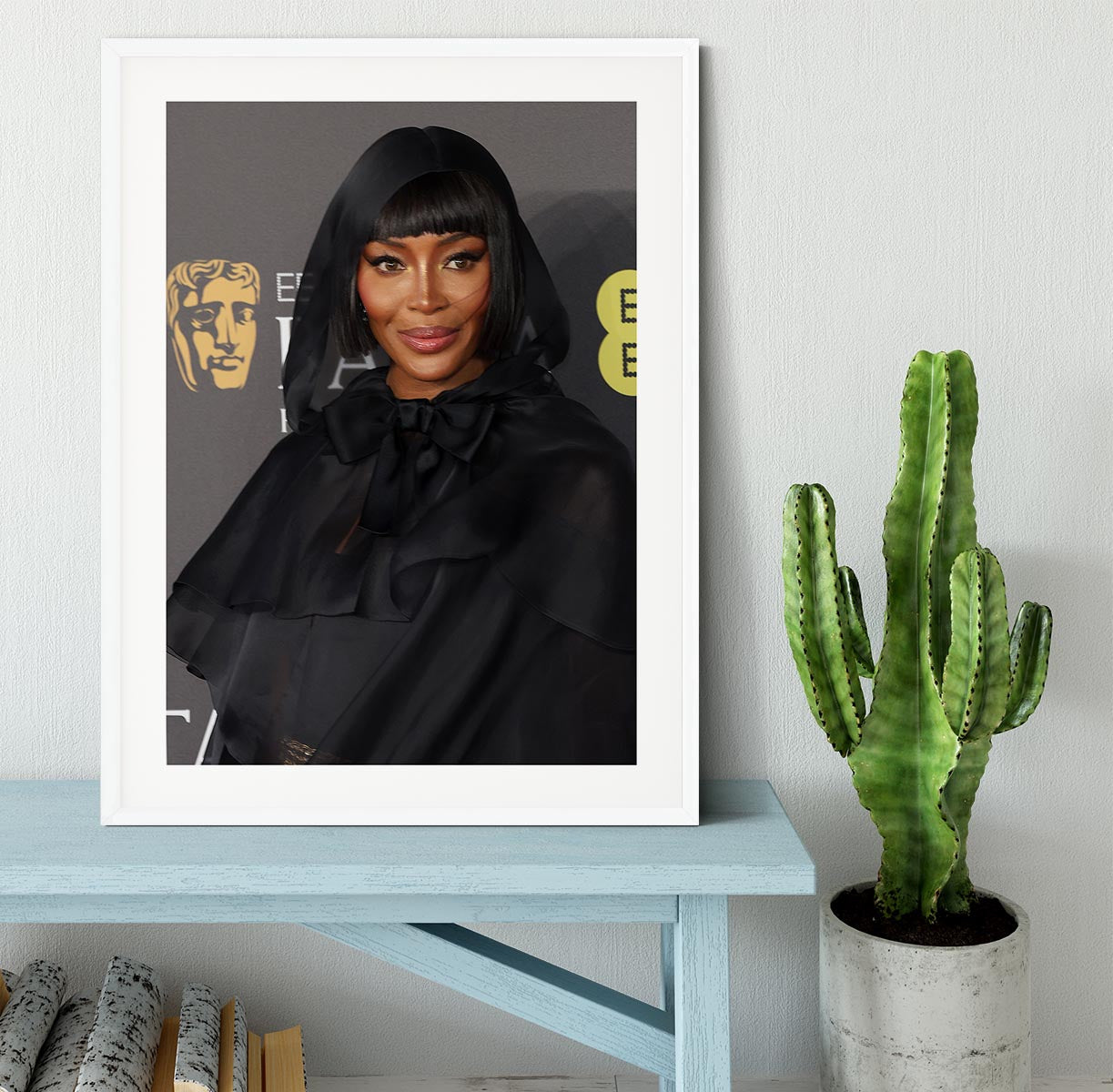 Naomi Campbell at the Baftas Framed Print - Canvas Art Rocks - 5