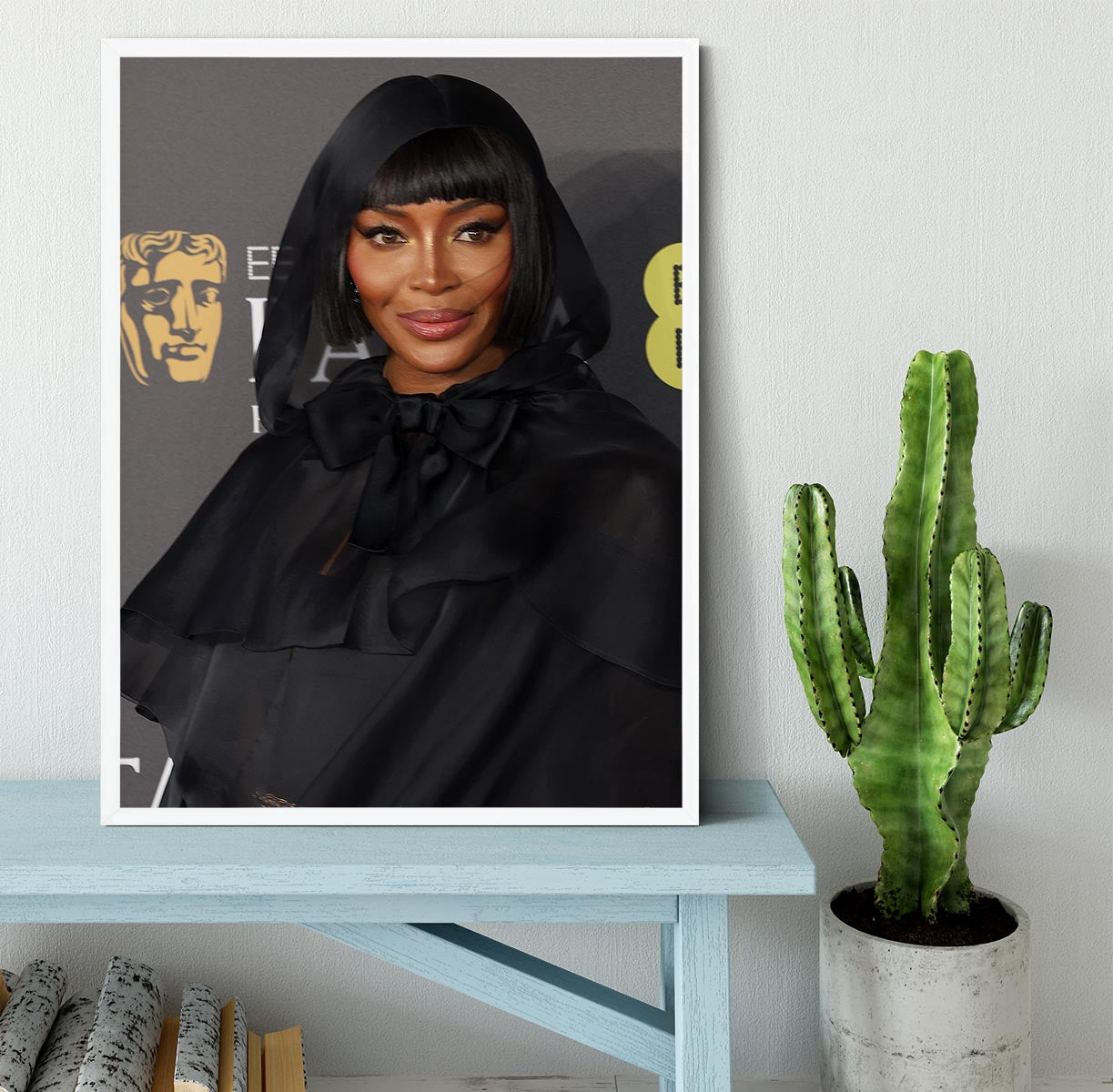 Naomi Campbell at the Baftas Framed Print - Canvas Art Rocks -6