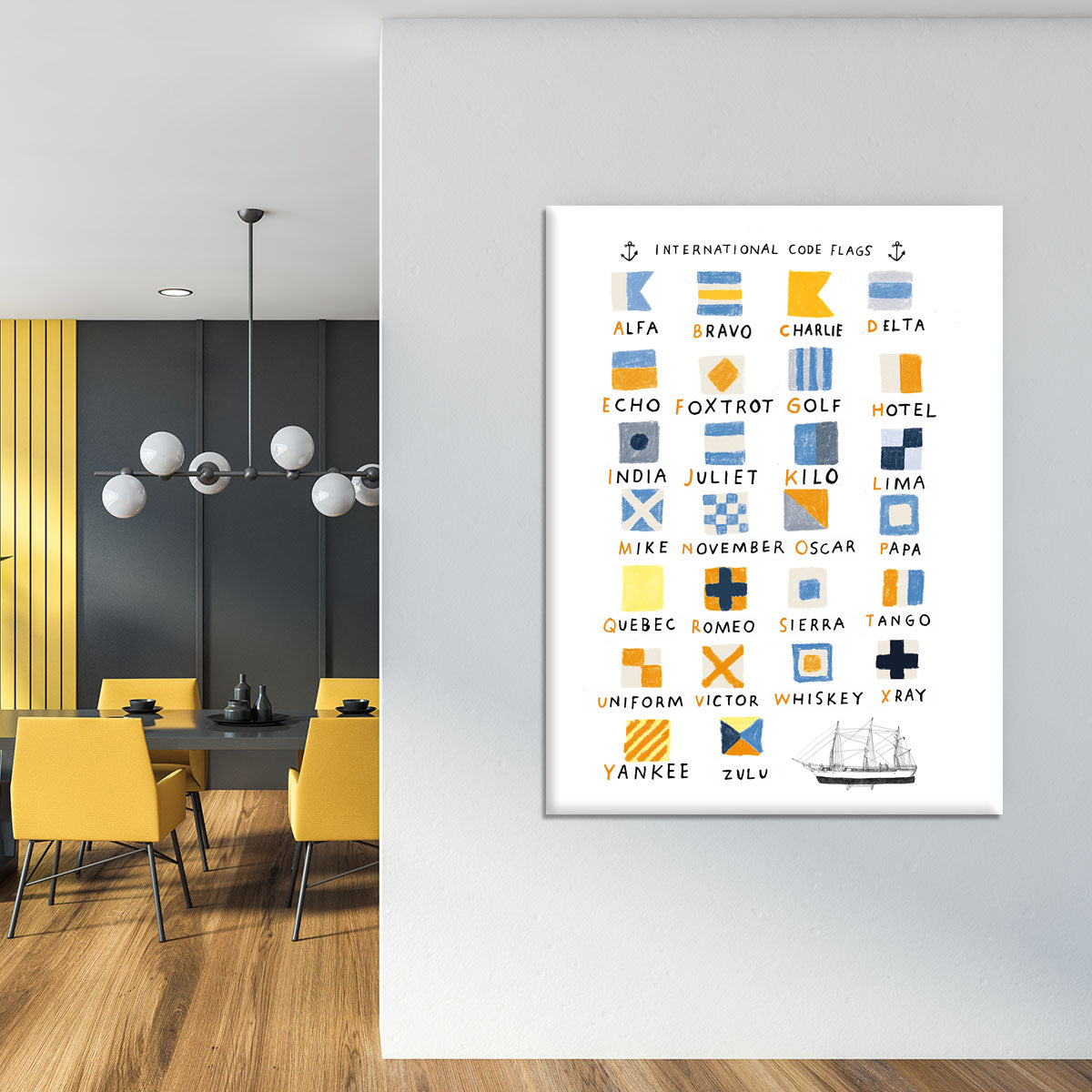 Nautical Flags Canvas Print or Poster - 1x - 4