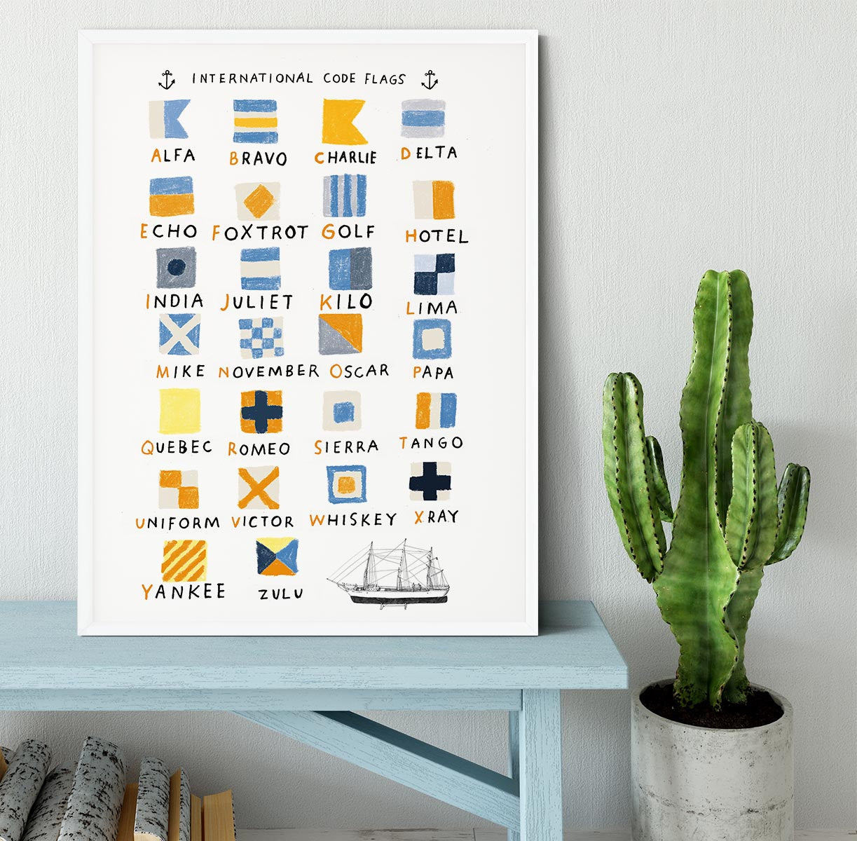 Nautical Flags Framed Print - 1x -6