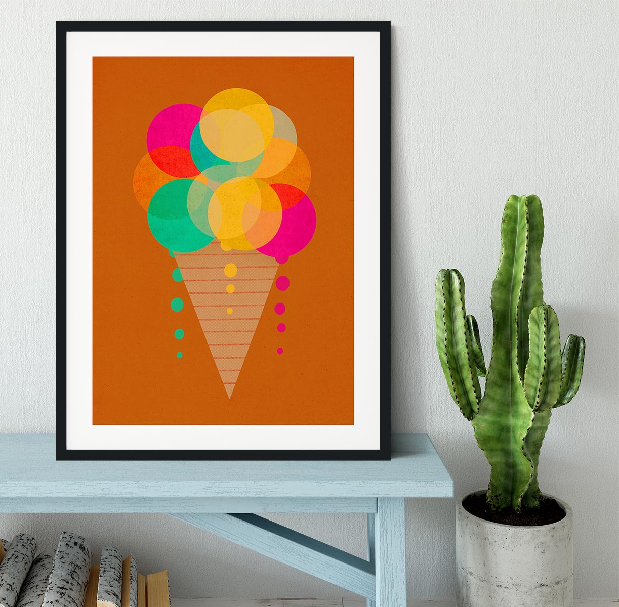 Neon Ice Cream Framed Print - 1x - 1