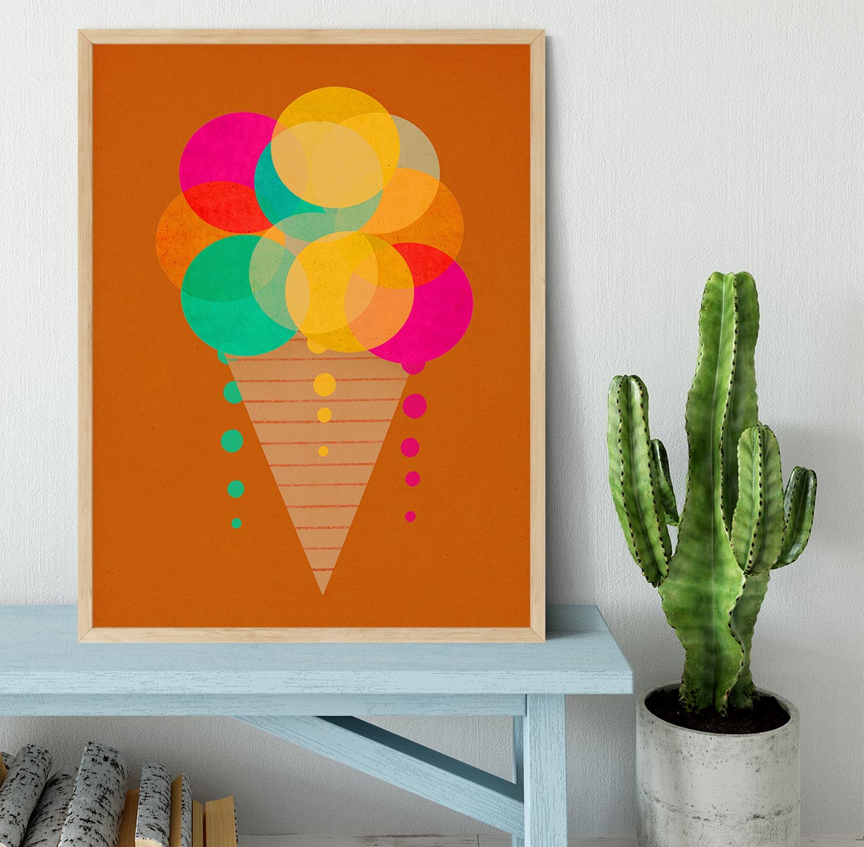 Neon Ice Cream Framed Print - 1x - 4