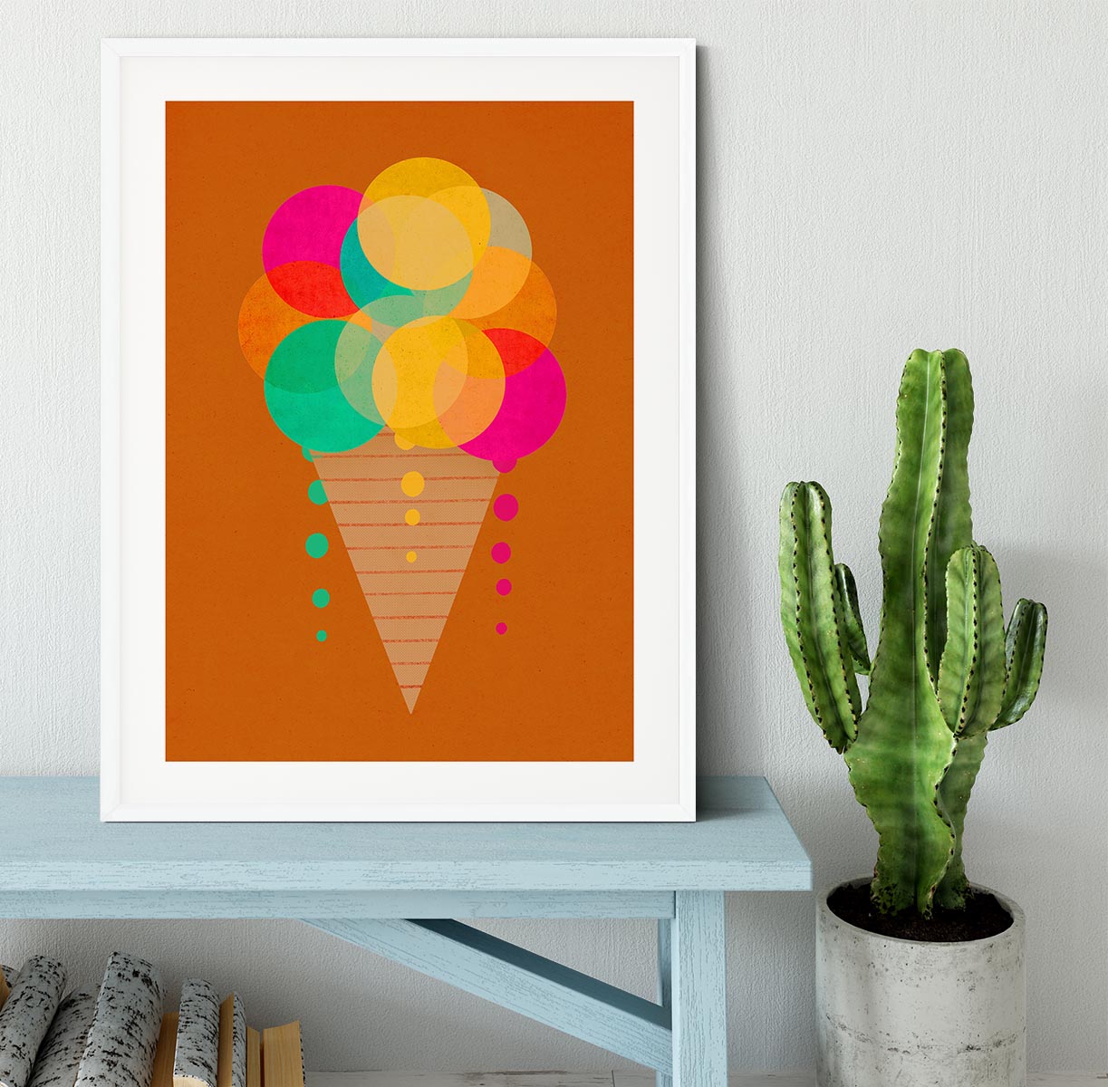 Neon Ice Cream Framed Print - 1x - 5